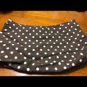 EUC Brown and White Polka Dot Thirty-One Skirt